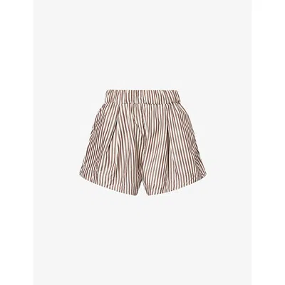 Stylein Womens Brown Mojo Pinstripe Woven Shorts Xs