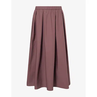 Stylein Womens Jorina A-line Cotton Maxi Skirt Bordeaux Xs In Brown