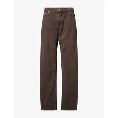 Stylein Womens  Keanu Barrel-leg Denim Jeans In Brown