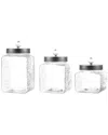 Stylesetter Hammered Square 3pc Canister Set In White