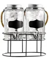 Stylesetter Trent 1 Gallon Glass Beverage Dispenser Set With Stand