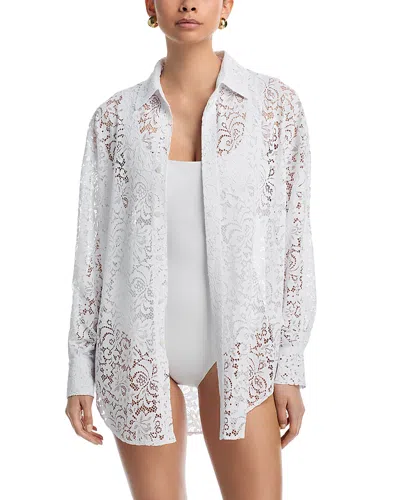 Stylest Aqualace Quick Dry Beach Shirt Swim Cover-up In White