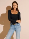 Stylest Daysculpt Long Sleeve Snapped Top In Black