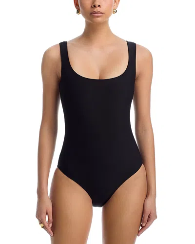 Stylest Dreamsculpt Square Neck Tank One Piece Swimsuit In Black