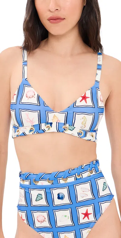 Stylest Lia Burke Push Up Bikini Top Seaside In Blue