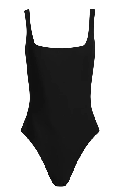 Stylest Sculpting Square-neck One-piece Swimsuit In Black
