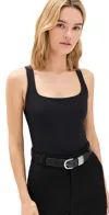 Stylest Square Neck Bodysuit Caviar In Caviar