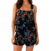 Stylestalker Floral D Ring Strap Romper In Black In Multi