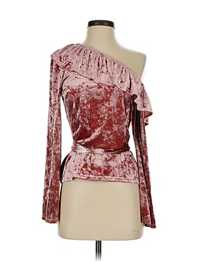 Pre-owned Stylestalker Long Sleeve Blouse In Burgundy