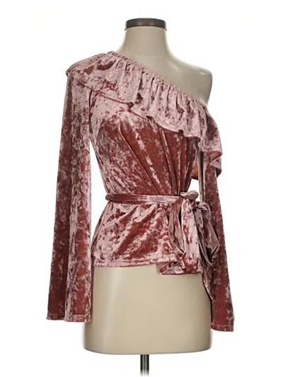 Pre-owned Stylestalker Long Sleeve Blouse In Burgundy