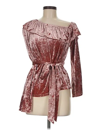 Pre-owned Stylestalker Long Sleeve Blouse In Burgundy
