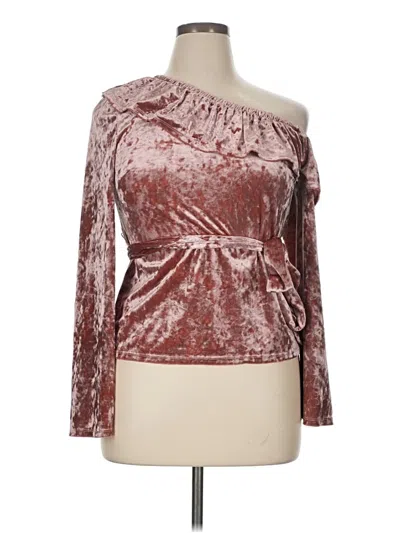 Pre-owned Stylestalker Long Sleeve Blouse In Burgundy