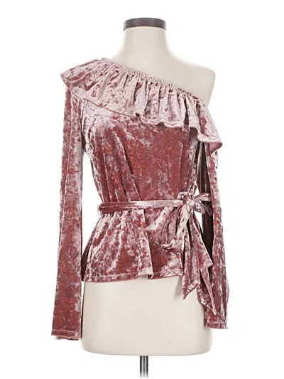 Pre-owned Stylestalker Long Sleeve Blouse In Burgundy