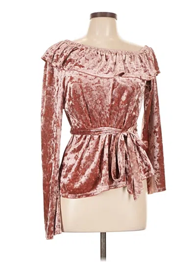 Pre-owned Stylestalker Long Sleeve Blouse In Burgundy