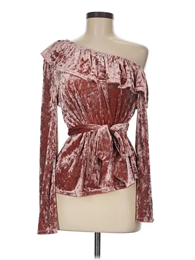 Pre-owned Stylestalker Long Sleeve Blouse In Burgundy