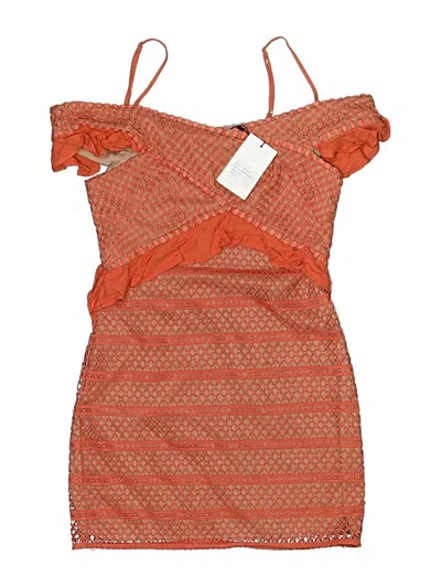 Pre-owned Stylestalker Sleeveless Top Orange Halter Neckline Tops