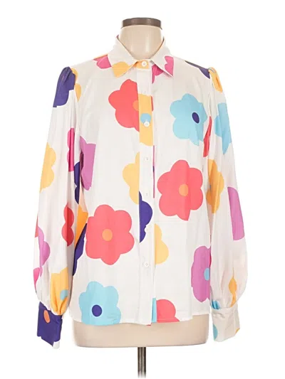 Pre-owned Stylewe Long Sleeve Blouse In White