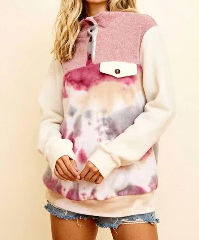 Stylish Wholesale Marble Pullover In Mauve