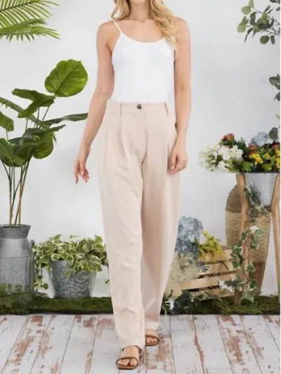 Stylive High Waisted Trouser In Taupe In Multi
