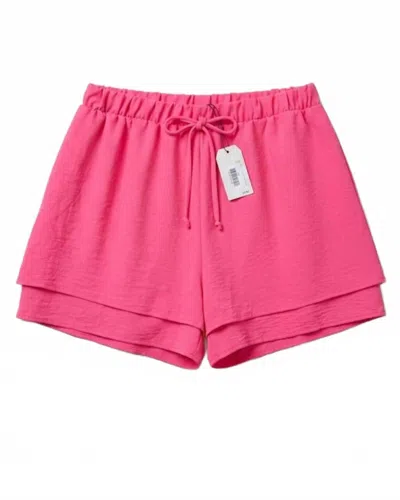 Stylive Women's Double Layer Athletic Shorts In Fuchsia In Pink