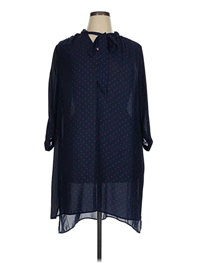 Pre-owned Stylus 3/4 Sleeve Blouse In Blue