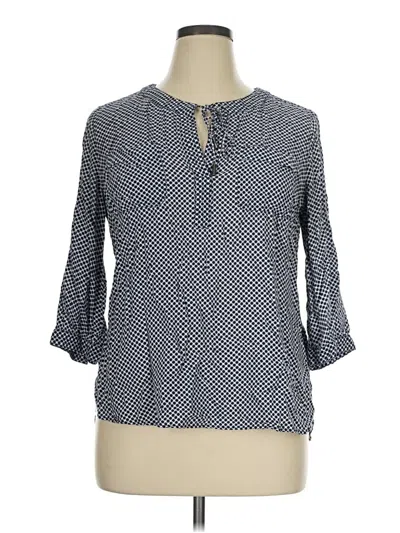 Pre-owned Stylus 3/4 Sleeve Blouse In Blue