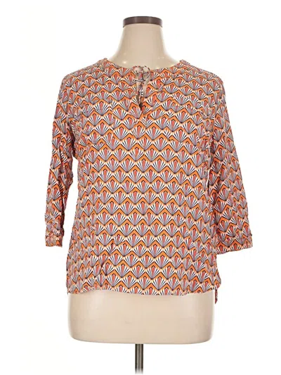 Pre-owned Stylus 3/4 Sleeve Blouse In Orange