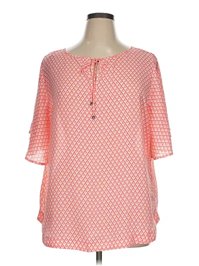 Pre-owned Stylus 3/4 Sleeve Blouse In Pink