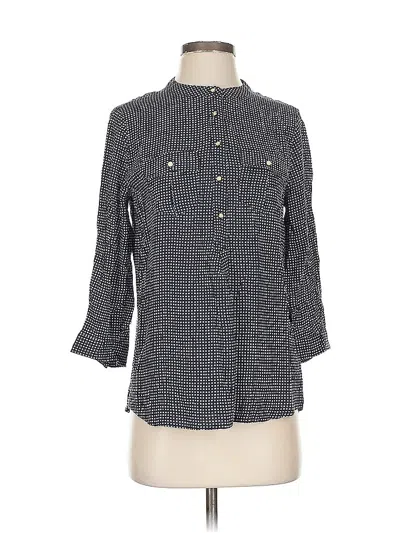 Pre-owned Stylus 3/4 Sleeve Button Down Shirt In Gray