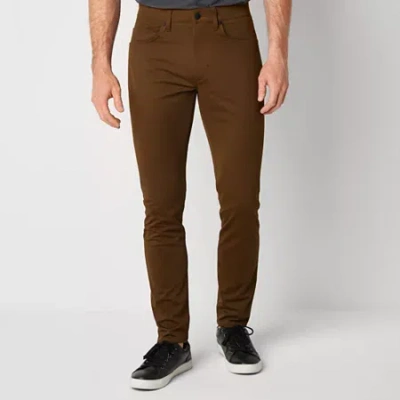 Stylus 5 Pocket Mens Skinny Fit Flat Front Pant In Green