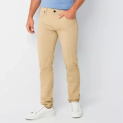 Stylus 5 Pocket Mens Slim Fit Flat Front Pant In Yellow