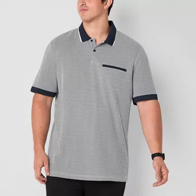 Stylus Big And Tall Mens Classic Fit Short Sleeve Polo Shirt In White