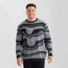 Stylus Big And Tall Mens Crew Neck Long Sleeve Pullover Sweater In Black