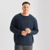 Stylus Big And Tall Mens Crew Neck Long Sleeve Pullover Sweater In Blue