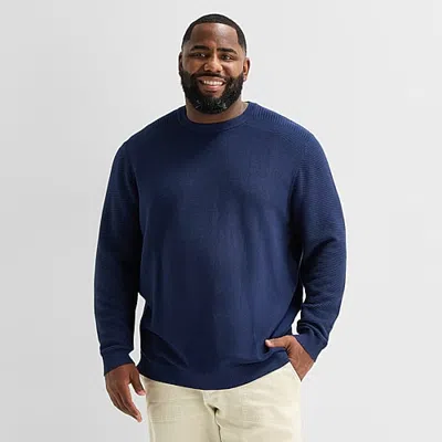 Stylus Big And Tall Mens Crew Neck Long Sleeve Pullover Sweater In Multi