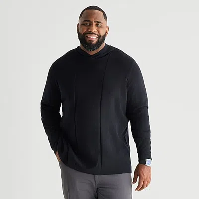 Stylus Big And Tall Mens Hooded Long Sleeve Pullover Sweater In Black