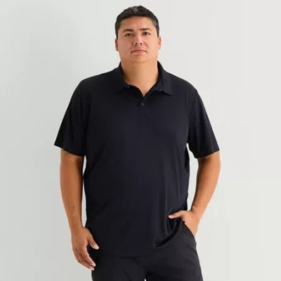 Stylus Big And Tall Mens Regular Fit Short Sleeve Polo Shirt In Black