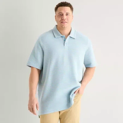 Stylus Big And Tall Mens Regular Fit Short Sleeve Polo Shirt In Blue