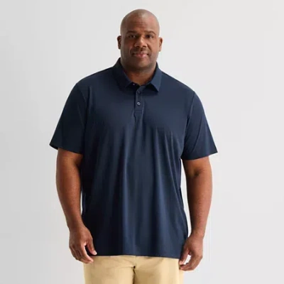 Stylus Big And Tall Mens Regular Fit Short Sleeve Polo Shirt In Blue