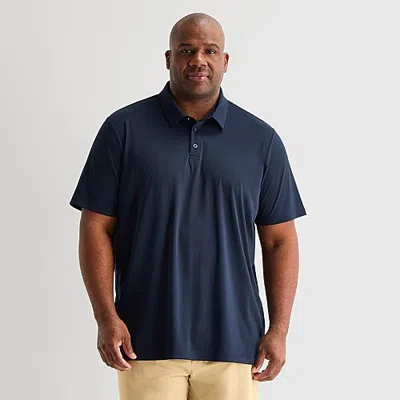 Stylus Big And Tall Mens Regular Fit Short Sleeve Polo Shirt In Blue
