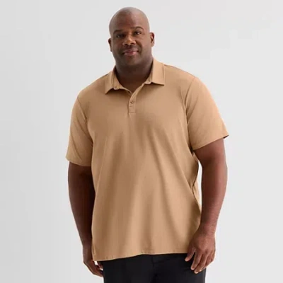 Stylus Big And Tall Mens Regular Fit Short Sleeve Polo Shirt In Brown