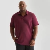 Stylus Big And Tall Mens Regular Fit Short Sleeve Polo Shirt In Red