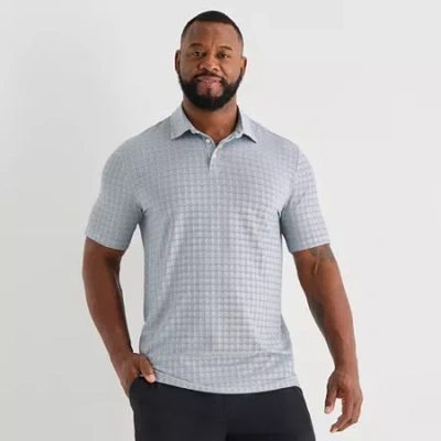 Stylus Big And Tall Mens Regular Fit Short Sleeve Polo Shirt In Blue