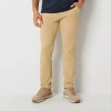 Stylus Chino Mens Slim Fit Flat Front Pant In Yellow