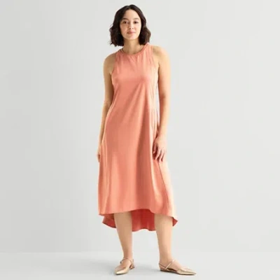 Stylus Easy Tank Maxi Dress Womens Sleeveless Maxi Dress In Pink