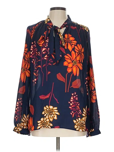 Pre-owned Stylus Long Sleeve Blouse In Blue