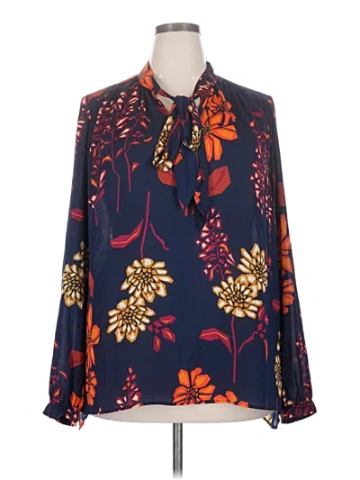 Pre-owned Stylus Long Sleeve Blouse In Blue