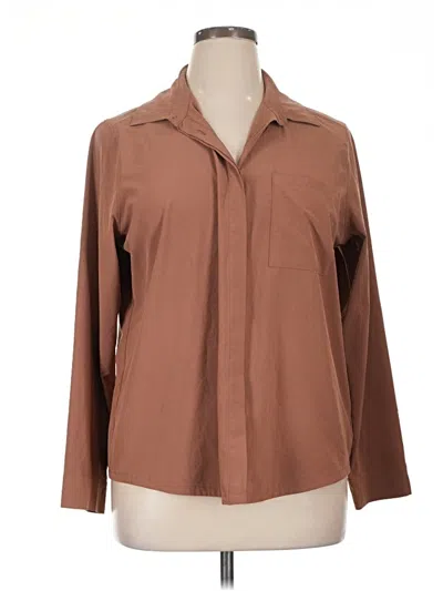 Pre-owned Stylus Long Sleeve Blouse In Brown