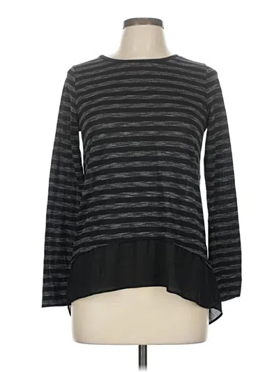 Pre-owned Stylus Long Sleeve Top Black Boatneck Tops