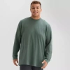 Stylus Mens Crew Neck Long Sleeve Big And Tall T-shirt In Green
